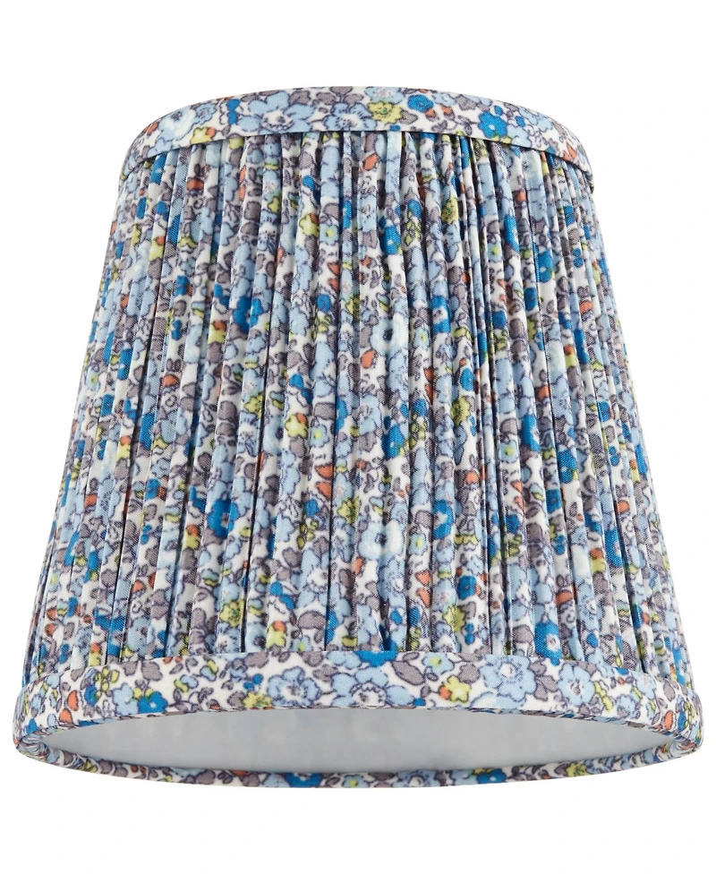 Springcrest 4" Top x " Bottom x 5 1/2" High x 5 1/2" Slant Print Lamp Shade Replacement Set of Shirred Pleated Clip On