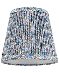 Springcrest 4" Top x " Bottom x 5 1/2" High x 5 1/2" Slant Print Lamp Shade Replacement Set of Shirred Pleated Clip On