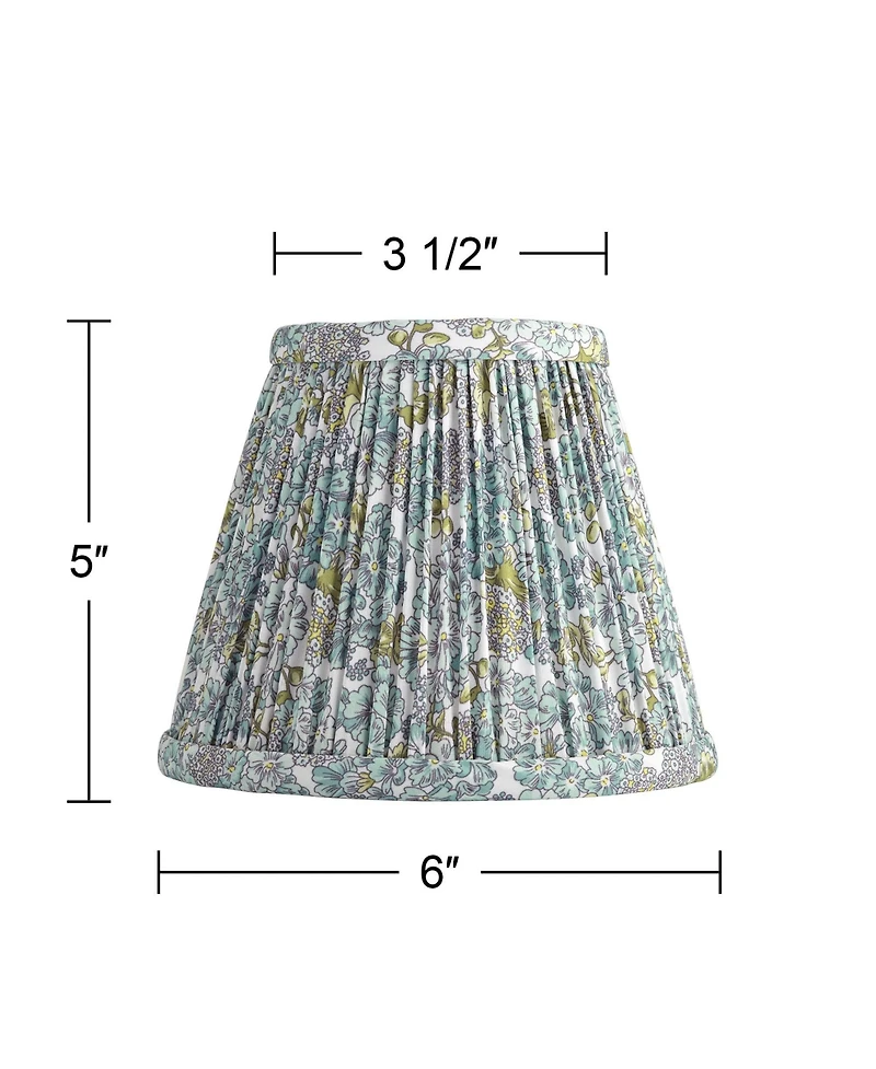 Springcrest 3 1/2" Top x " Bottom x 5" High x 5" Slant Print Lamp Shade Replacement Set of Pleated Clip On Candelabra