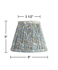Springcrest 3 1/2" Top x " Bottom x 5" High x 5" Slant Print Lamp Shade Replacement Set of Pleated Clip On Candelabra