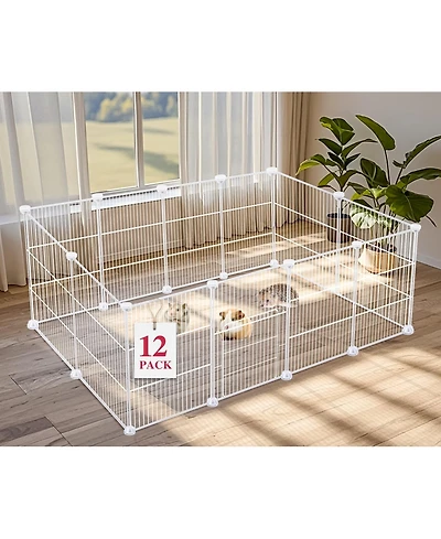 Aronkl Portable Animal Playpen Transparent Plastic Diy Indoor Outdoor for Guinea Pigs Bunny Ferrets