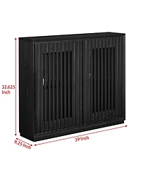 Clihome Modern Sideboard Cabinet with 2 Outlet Holes, Buffet Cabinet with Storage, Storage Cabinet