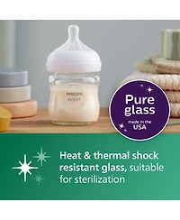 Avent Baby Philips Glass Natural Bottles 3pk, 4oz