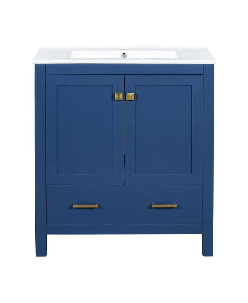 Sillysis 60 Inch Double Bathroom Vanity Set, Freestanding Solid Wood Cabinet with Ceramic Sinks and Soft Close Doors, Modern Storage.