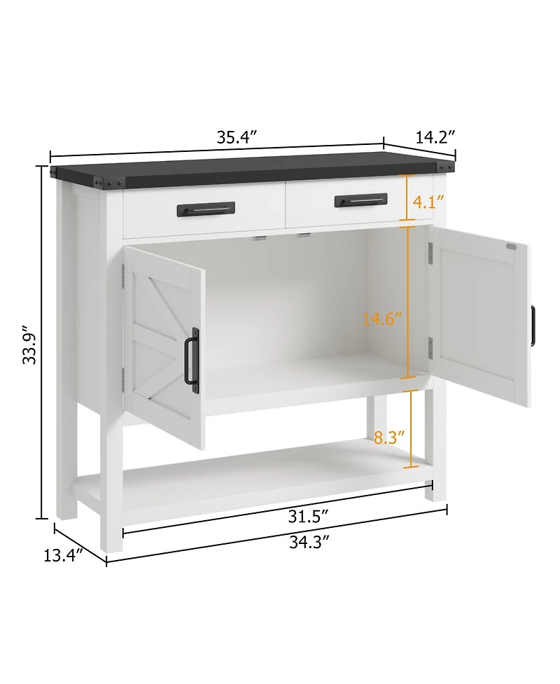 gaomon Modern Farmhouse Coffee Bar Cabinet with Drawers and Shelf