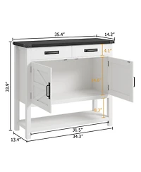 gaomon Modern Farmhouse Coffee Bar Cabinet with Drawers and Shelf