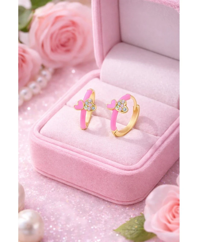Chanteur Girls Hypoallergenic Hoop Earrings with Enamel