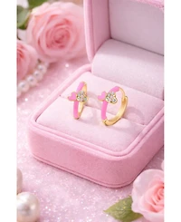 Chanteur Girls Hypoallergenic Hoop Earrings with Enamel