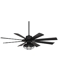 Possini Euro Design 60" Defender Modern Industrial Indoor Outdoor Ceiling Fan Led Light Remote