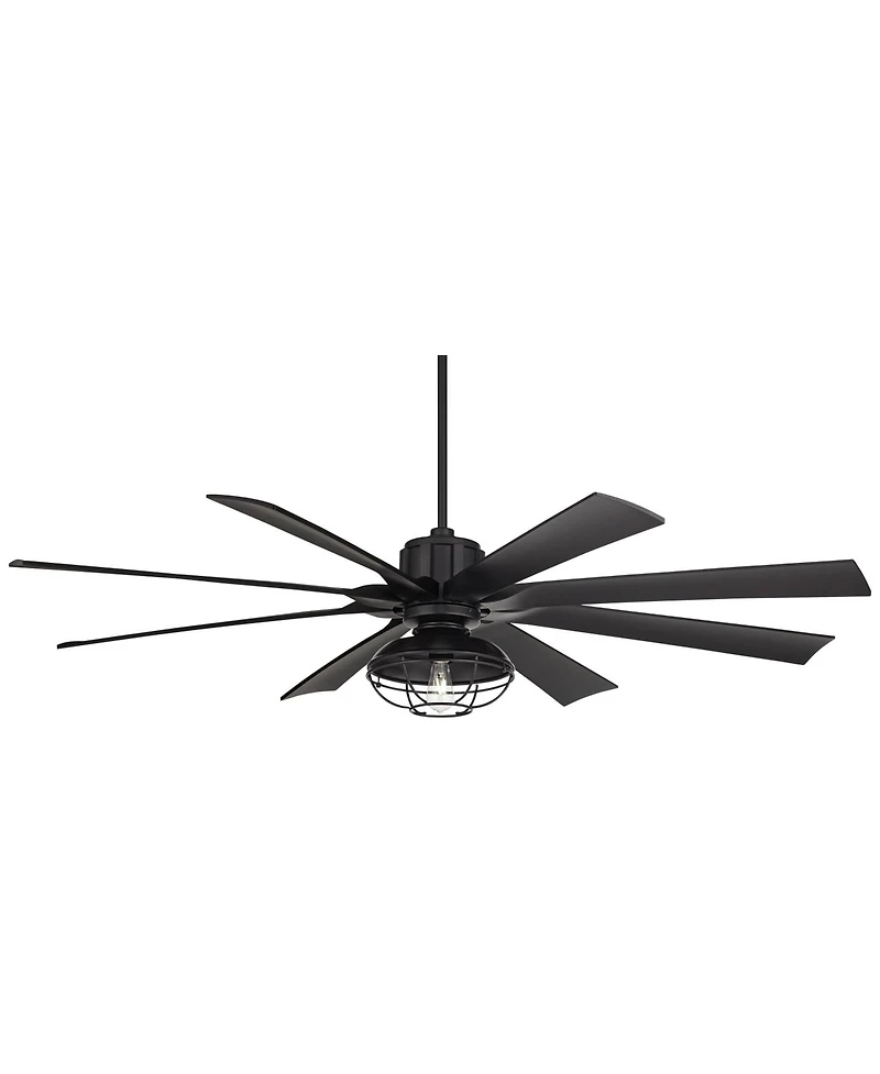Possini Euro Design 70" Defender Modern Industrial Indoor Outdoor Ceiling Fan Led Light Remote