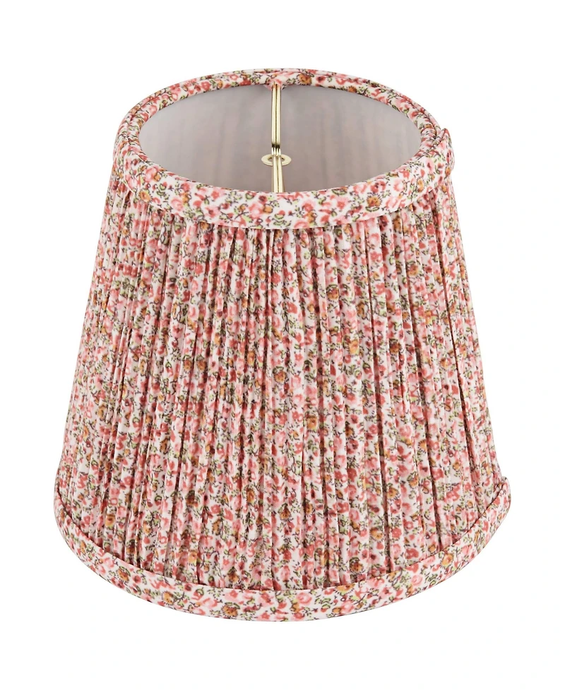 Springcrest 4" Top x 6" Bottom x 5 1/2" High x Print Lamp Shade Replacement Small Leaf Shirred Pleated Clip On Candelabra
