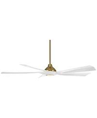 Possini Euro Design 60" Possini Euro Eloquent Brass Led Ceiling Fan with 18" Rod
