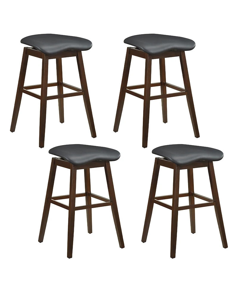 Gymax Set of 4 Swivel Bar Stools 31'' Bar Chairs w/ Padded Contoured Seat and Footrest