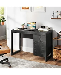 Gouun Computer Desk with Cabinet and Drawer