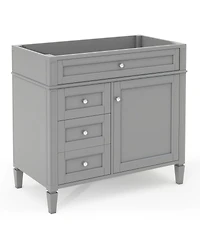 Sillysis Bathroom Vanity without Top Sink, Soft Close Drawers, Adjustable Shelf and Door Organizer for Small
