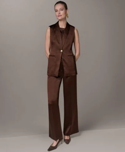Donna Karan New York Womens One Button Vest High Waisted Pants