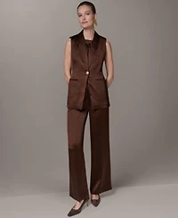 Donna Karan New York Womens One Button Vest High Waisted Pants