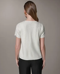 Donna Karan New York Women's Short-Sleeve Sequin Cardigan