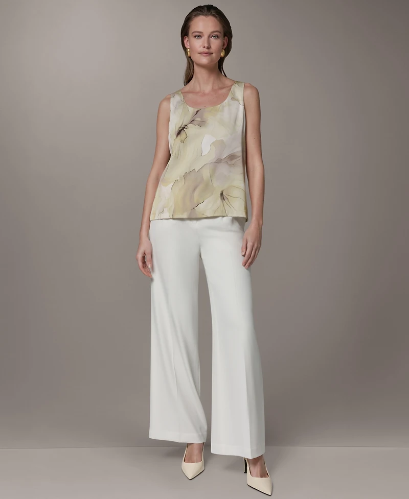 Donna Karan New York Women's Printed Scoop Neck Top