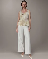 Donna Karan New York Women's Printed Scoop Neck Top
