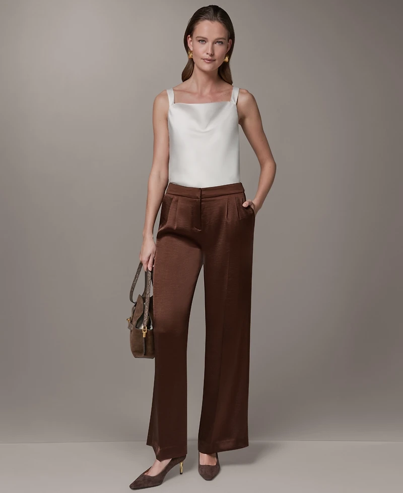 Donna Karan New York Women's High-Rise Wide-Leg Pants