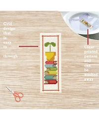 Gnuadz 6 Set Cross Bookmark Embroidery Kit Stamped Diy Stitching Books Cats Adults 6 Set