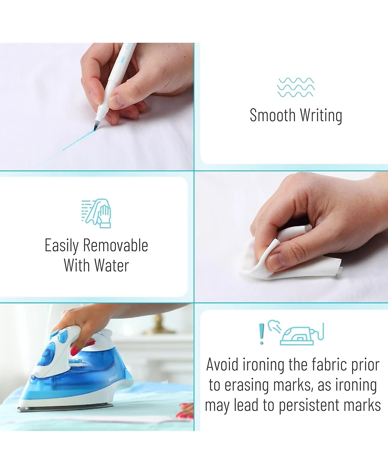 Gnuadz 5 Pack Fabric Markers Sewing Erasable Water Soluble Washable Pen Marking