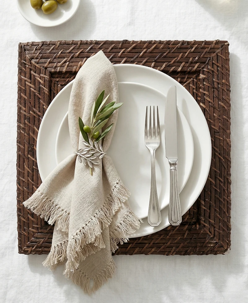 American Atelier 13" Square Charger Plates, Set of 4