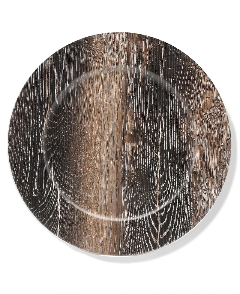 American Atelier Walnut Finish Charger Plate 12 Piece Dinnerware Set, Service for 12