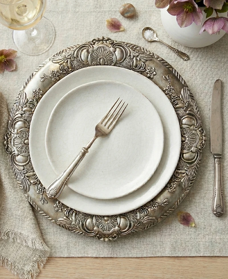 American Atelier Keaton Serveware Embossed Charger Plates Set of 4