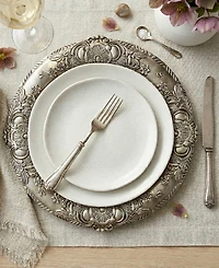 American Atelier Keaton Serveware Embossed Charger Plates Set of 4