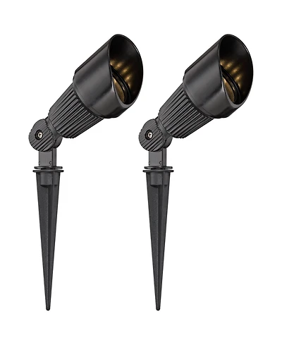 John Timberland Hooded 7 1/2" High Traditional 2 Pack of Outdoor Landscape Spotlights Porch House Led Bulb