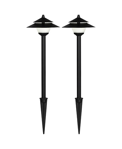 John Timberland Pollack 15" High Modern Outdoor Landscape Path Lights Porch House Set of 2 Led Bulb