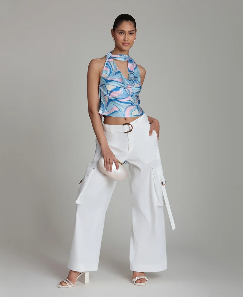 Avec Les Filles Women's Mid-Rise Wide-Leg Pants