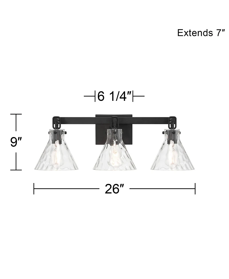 Possini Euro Design Ishii 26" High 3 Light Bathroom Vanity Wall Lamp Light Fixture Mount Over The Sink Mirror Matte