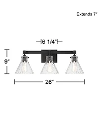 Possini Euro Design Ishii 26" High 3 Light Bathroom Vanity Wall Lamp Light Fixture Mount Over The Sink Mirror Matte