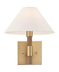Possini Euro Design Possini Euro Conrad 11"H Brushed Champagne and Faux Wood Wall Sconce