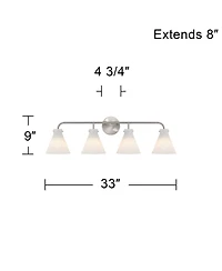 Possini Euro Design Possini Euro Cielo 33" Wide Brushed Nickel 4-Light Bath Light