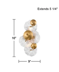 Possini Euro Design Filoli 16" High Modern 2 Light Wall Sconce Light Lamp Fixture Mount Set of 2 Bathroom Hardwired Plated