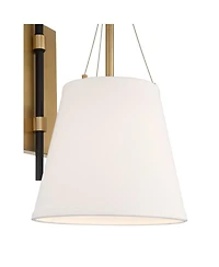 Possini Euro Design Crysta 16 3/4" High Modern Wall Sconce Light Lamp Fixture Mount Set of 2 Bedroom Hardwired Warm Brass