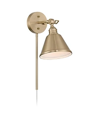 Possini Euro Design Possini Euro Georgianna 19 3/4" High Satin Brass Plug-In Wall Lamp