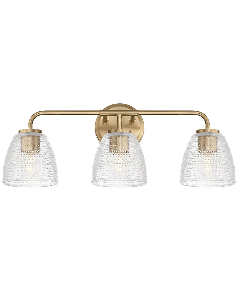 Possini Euro Design Possini Euro Sabrina 22" Wide Satin Brass and Glass 3-Light Bath Light