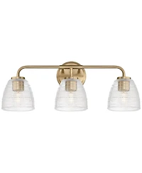 Possini Euro Design Possini Euro Sabrina 22" Wide Satin Brass and Glass 3-Light Bath Light