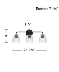 Possini Euro Design Possini Euro Sabrina 21 3/4" Wide and Glass 3-Light Bath Light
