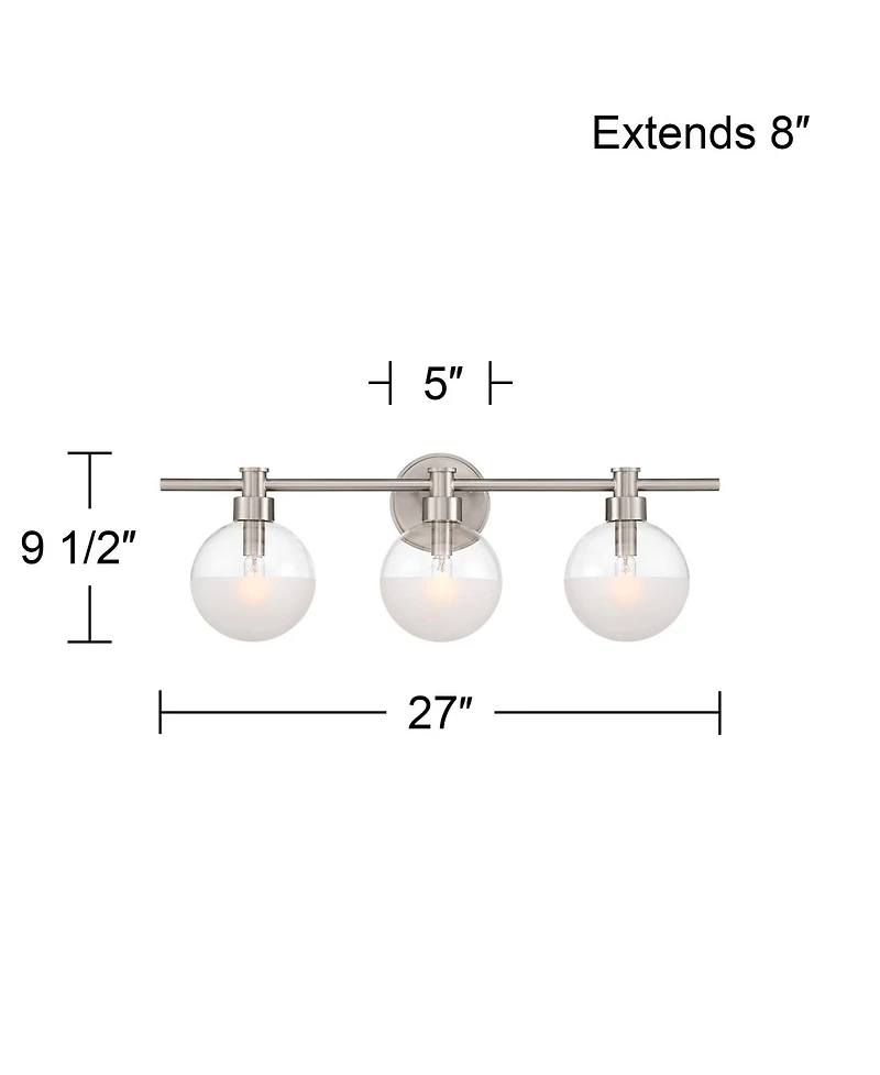 Possini Euro Design Possini Euro Leggio 27" Wide Brushed Nickel 3-Light Bath Light