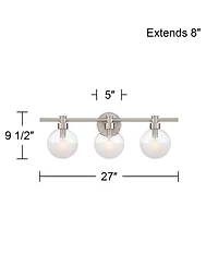 Possini Euro Design Possini Euro Leggio 27" Wide Brushed Nickel 3-Light Bath Light