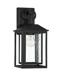 John Timberland Franklin Iron Works Califa Mission Outdoor Wall Light Fixture Metal 15 1/4" Clear Seedy Glass