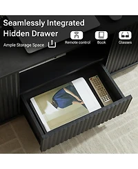 Rainsken 46.5'' Wooden Coffee Table with Fluted Design