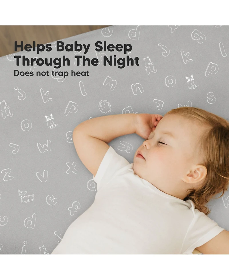 KeaBabies Mini Crib Sheets for Baby Girls, Boys, 2-Pack Soothe Pack and Play Fitted, N Mattress Sheet