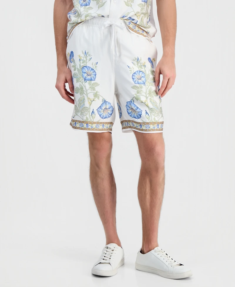 Guess Men's Wayco Border Floral Shorts